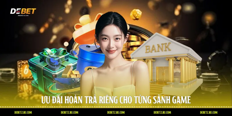 Ưu đãi hoàn trả riêng cho từng sảnh game